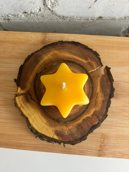 Beeswax Star of David Candle