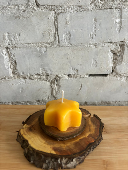 Beeswax Star of David Candle