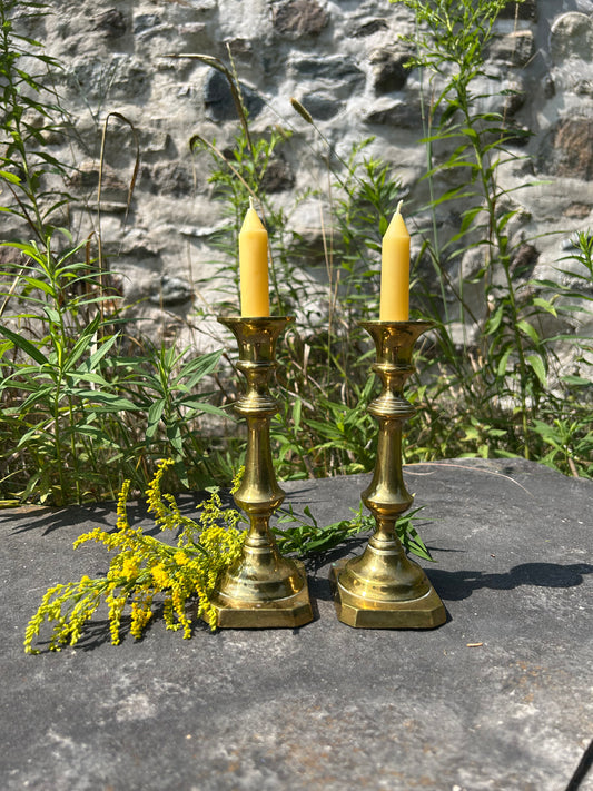 Beeswax Shabbat Candles: Box of 12 Unlabelled Pairs