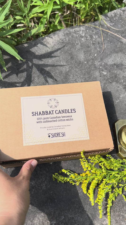Beeswax Shabbat Candles: Labelled Pairs