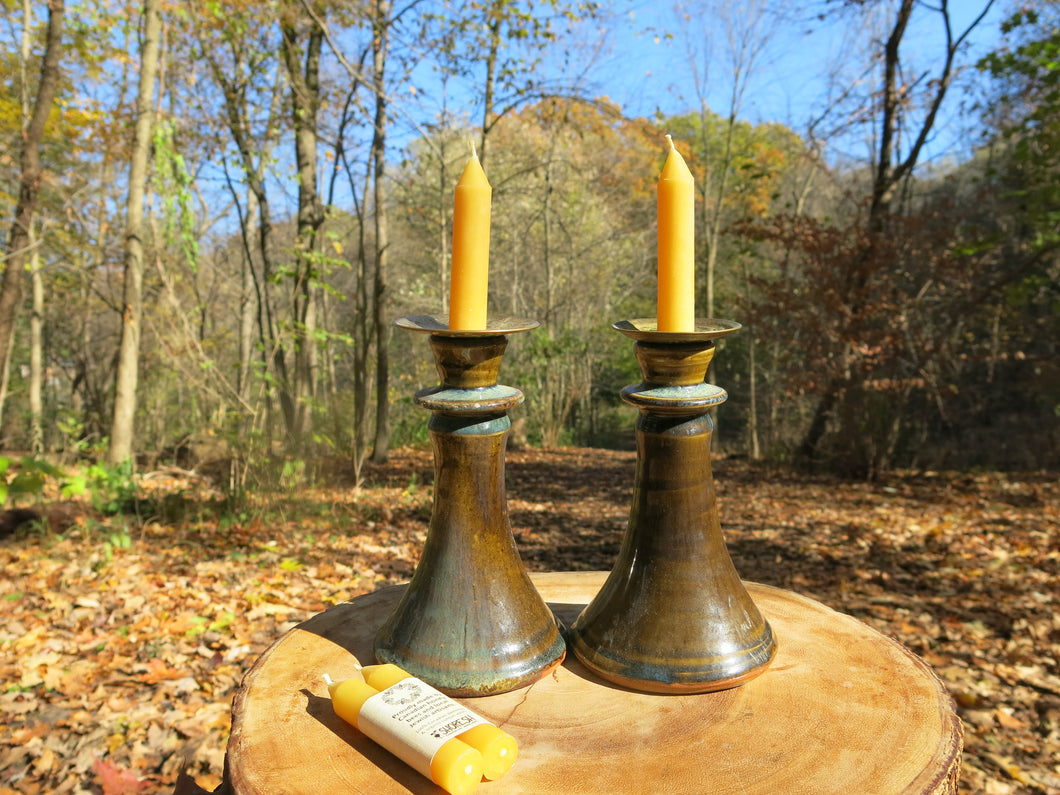Beeswax Shabbat Candles: Labelled Pairs (1 pair, 6 pairs, or 12 pairs)
